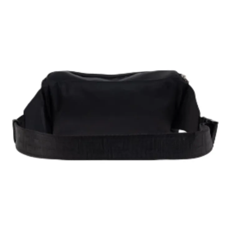 VERSACE Fabric With Leather Fanny Pack Men's Black-2