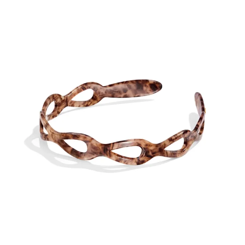EVITA PERONI Acetate Plate Headbands Women's Brown-2