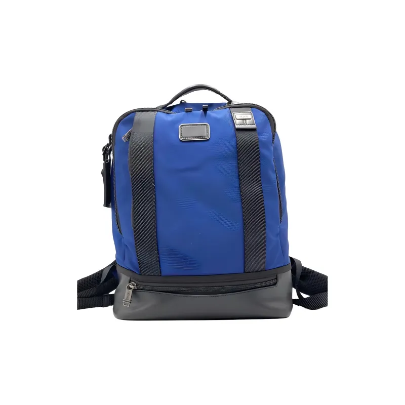 TUMI Nylon And Leather Backpack Large Size Unisex Blue Black-0