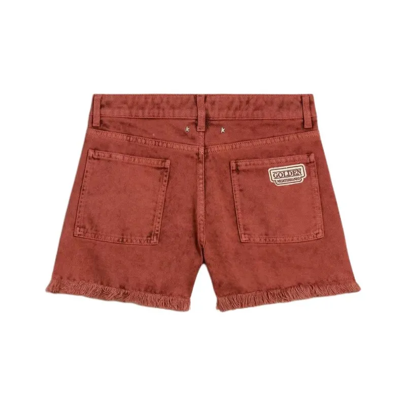 Golden Goose SS25 Denim Shorts Women's Brick Red-1