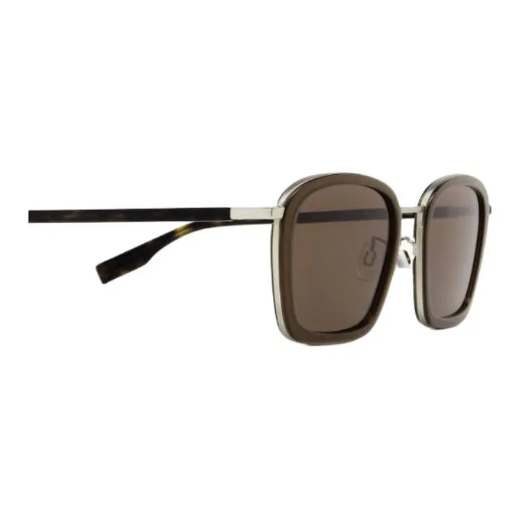 Alexander McQueen Metal Square Sunglasses Men's Tea Brown-2