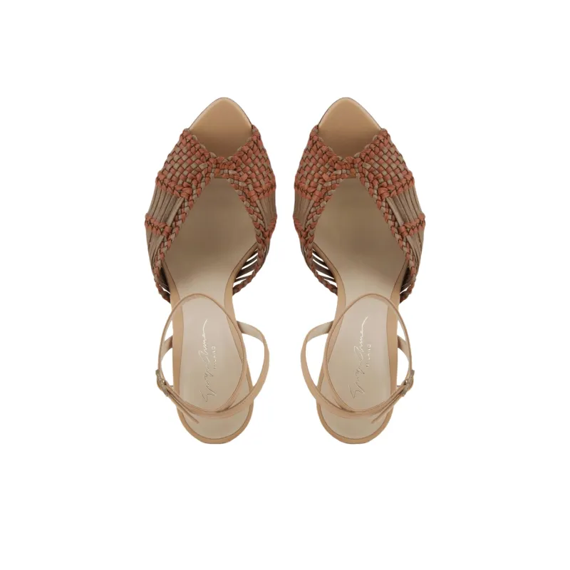AMANI One Strap Sandals 10cm Women's Brown-3