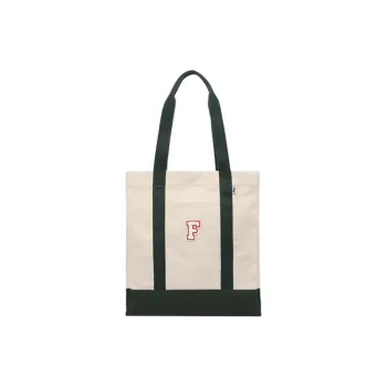 FILA Cotton Tote Bag, Shopping Bag, Handbag, Shoulder Bag Unisex Khaki & Black