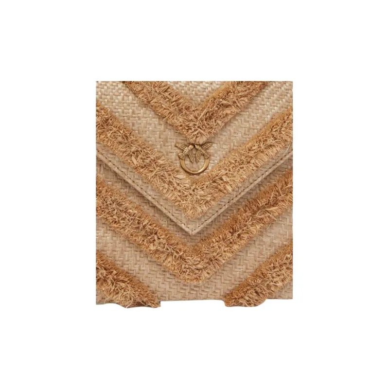 PINKO Raffia Clutch Women's Sandy Beige-3