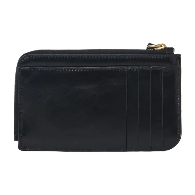 Chloe Alphabet Shiny Calfskin Wallet Women's Black-1