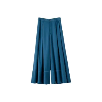 Late White Casual Pants Women's Peacock Blue