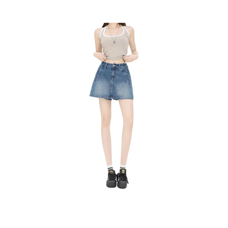 Kazakhstan Denim Short Skirts Women's-5