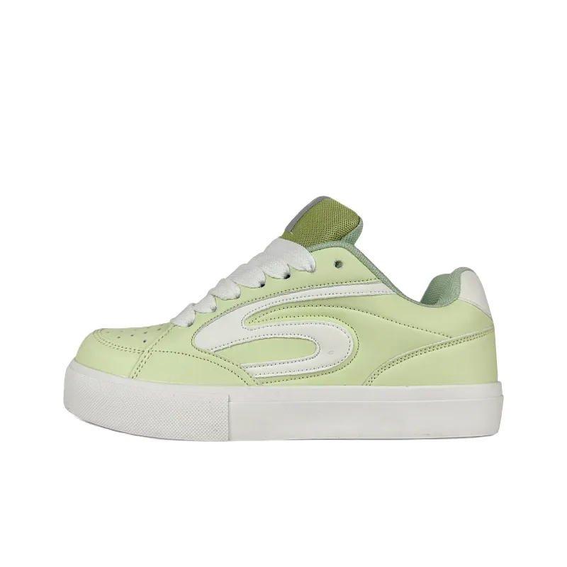BKAE Abrasion Resistant Lightweight Height Increasing Low Top Skateboard Shoes Unisex Green Apple-0