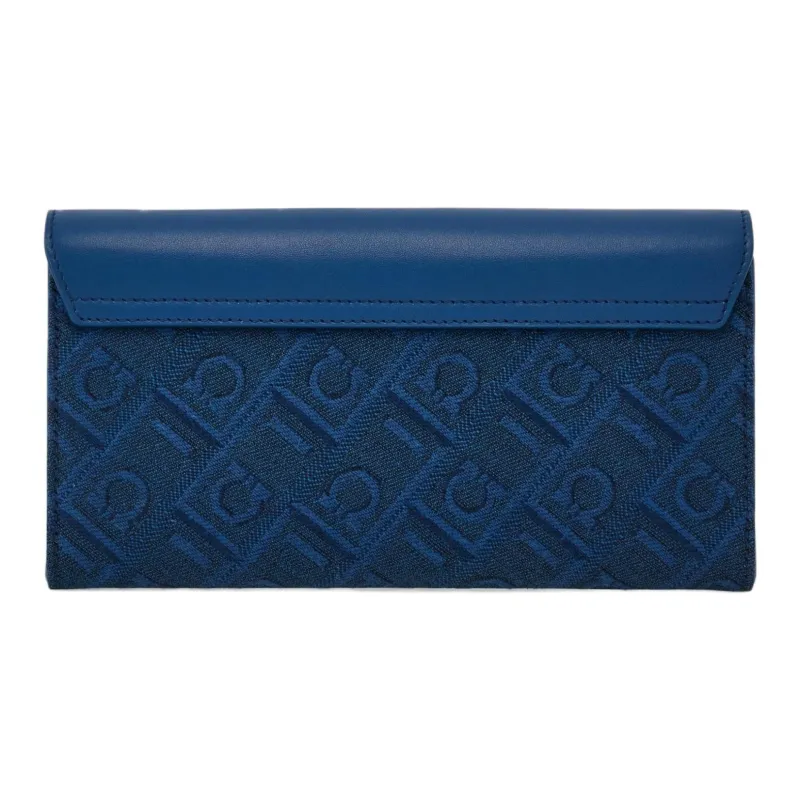 FERRAGAMO Calfskin Shoulder Bag, Crossbody Bag, Wallet Women's Blue Green & Denim Blue-1