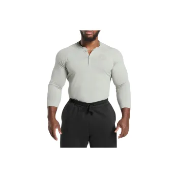 GYMSHARK Legacy Henley T Shirt Men's Lime Gray