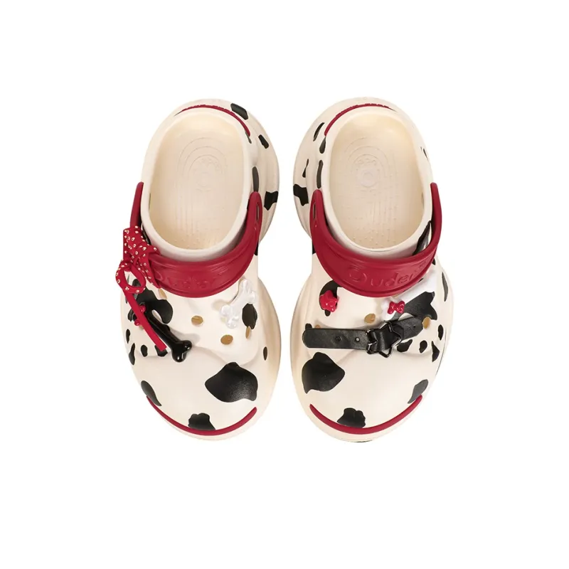 Ouder Sand Heart Cave Summer, Fashion Trend Vintage Versatile Beach Clogs Women's Black White-4