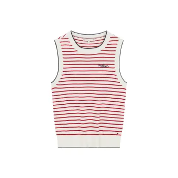 Tommy Hilfiger Tank Top Women's Red White Stripes