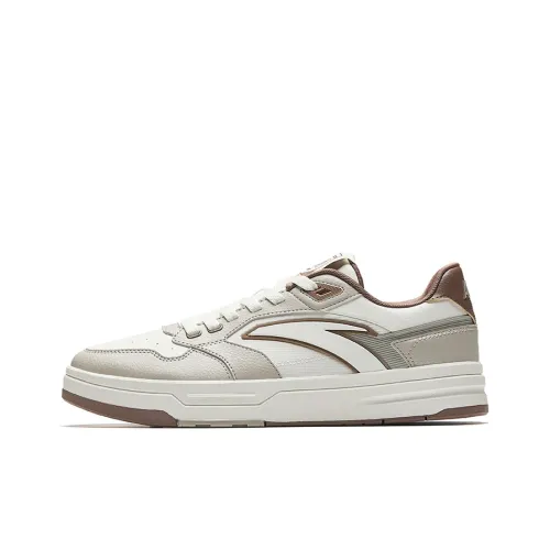 Anta Slip Resistant Shock Absorbers Low Top Skateboard Shoes Men's White Gray Umber