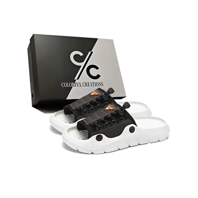 Colorful Creations Quiet, Slip Resistant, Quick Dry Slide Slippers Men's-10