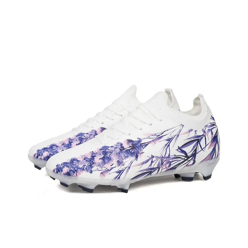 Sportful Soccer Shoes Men Low Top White Blue Long Studs/White Purple Long Studs-1