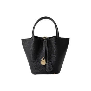 FION Cow Leather Handbag Women's Elephant Gray
