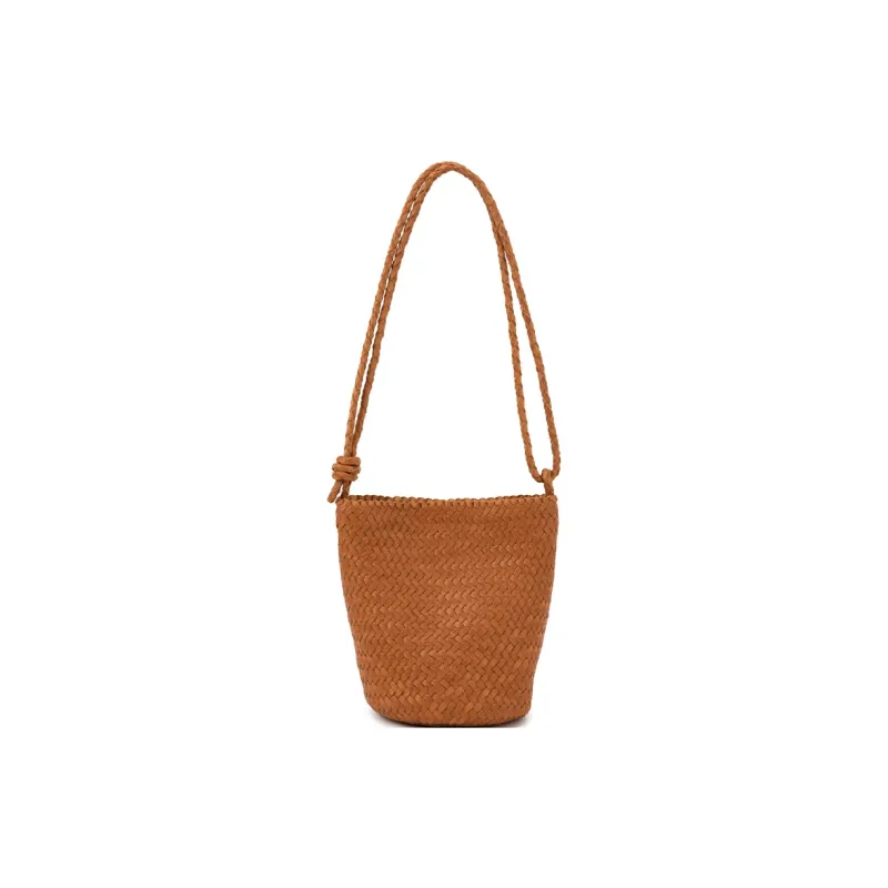 VENOF Cow Leather Shoulder Bag Trumpets Women's Natural Brown/Twilight Black/Ochre Coffee-1