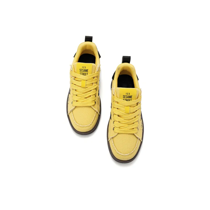 SESAME STREET Skateboard Shoes Unisex Low Top Wealth Attracting Beige/Goku Yellow-21