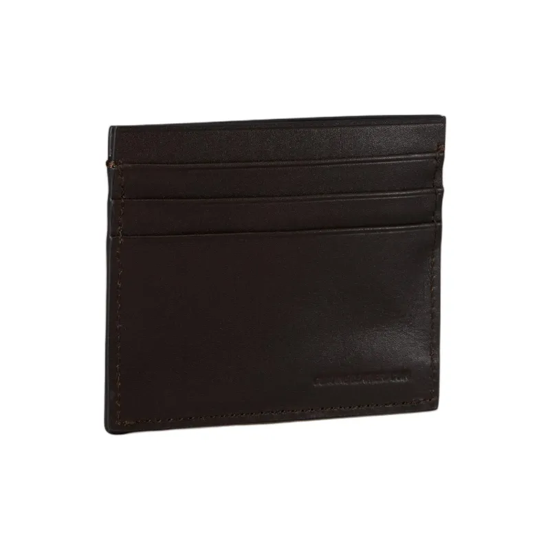 CALVIN KLEIN Leather Card Holder Men's Dark Brown-2