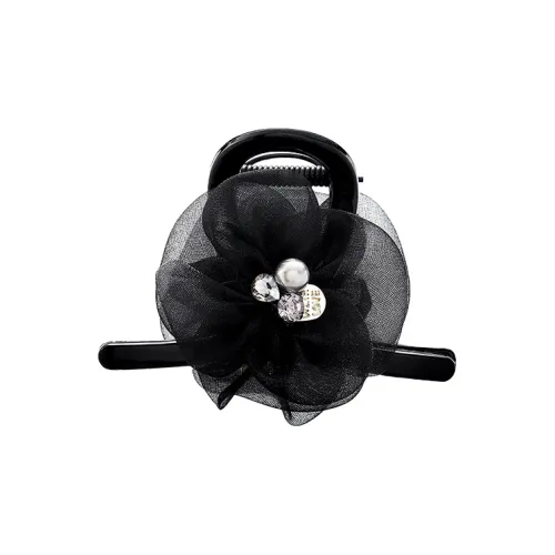 ROYALSASA Silk Chiffon, Faux Crystal, Faux Pearl Hair Clips Women's