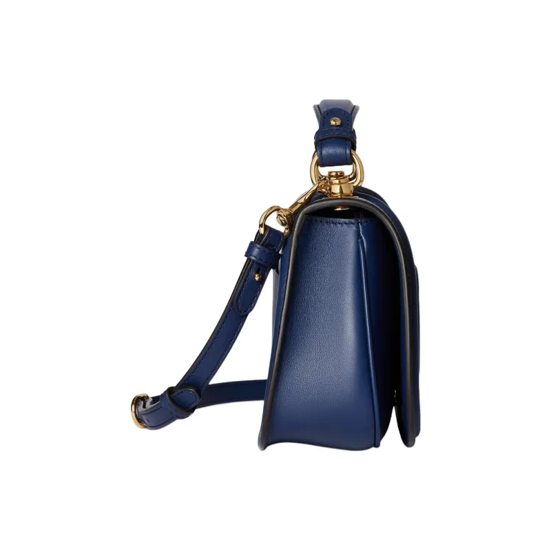 GUCCI Blondie Leather Shoulder Bag, Handbag Medium Size Women's Blue-2