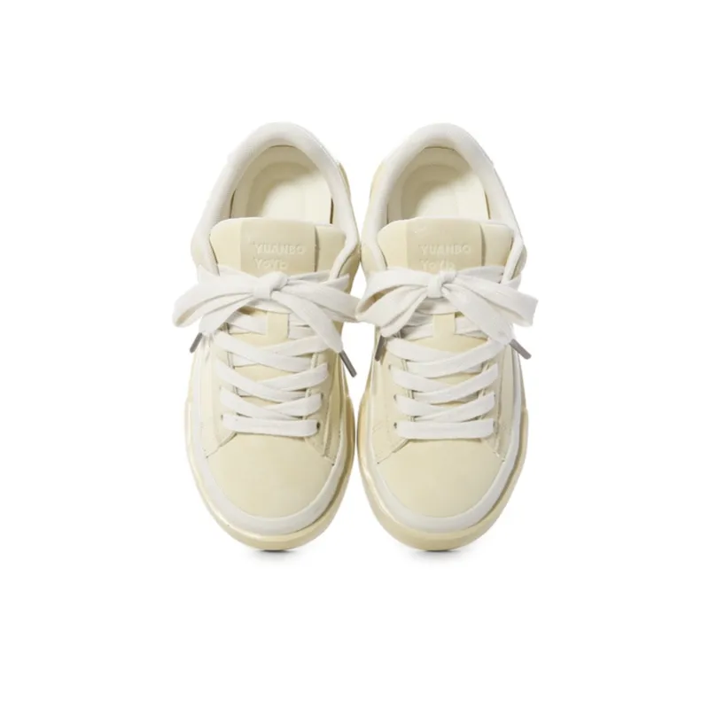 The New Age Family Low Top Skateboard Shoes Women's Light Yellow-2