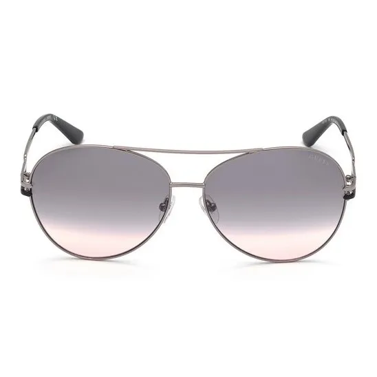 GUESS Brass Irregular Shape Sunglasses Women's Gray-1
