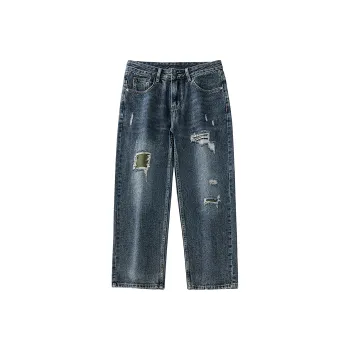 SNOW FLYING Jeans Unisex Vintage Blue