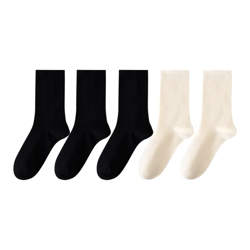 MIANWUQI Mid Calf Socks Women's 5 Pack-32