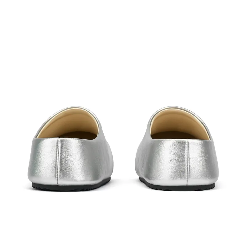 SMILEY Closed Toe Slippers Women's Liquid Silver-4