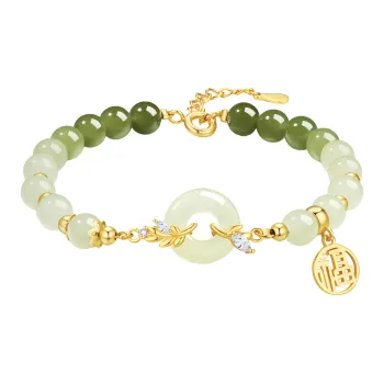 Strange Snow Bracelets Pale Greenish White Jade Women's
