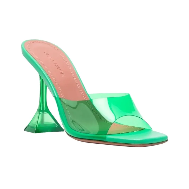 AMINA MUADDI Slip Resistant Slide Slippers 9.5cm Women's Green-2