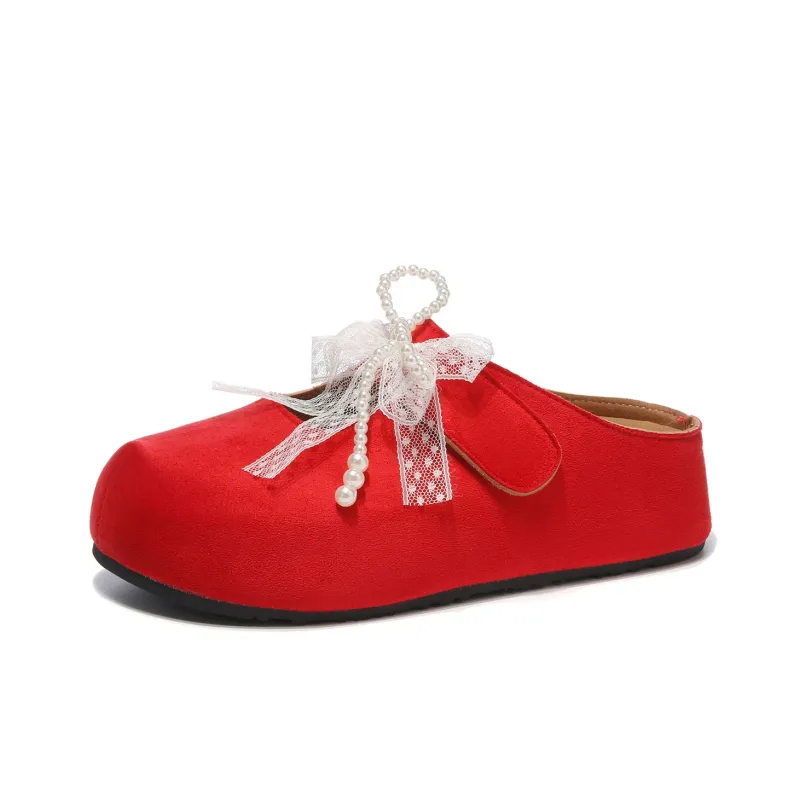 Little Red Man Rubber Sole Slip Resistant Closed Toe Slippers Women's-5