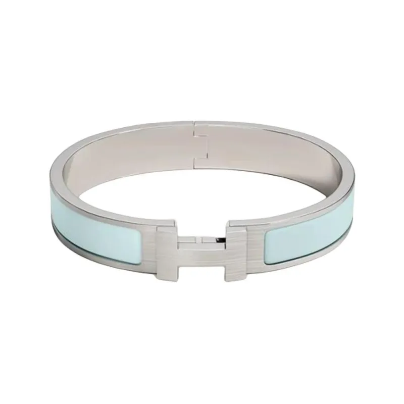 HERMES Enamel Bangles Men's Light Blue-0