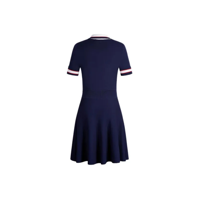 KARL LAGERFELD Short Sleeved Dress Women's Navy Blue-1