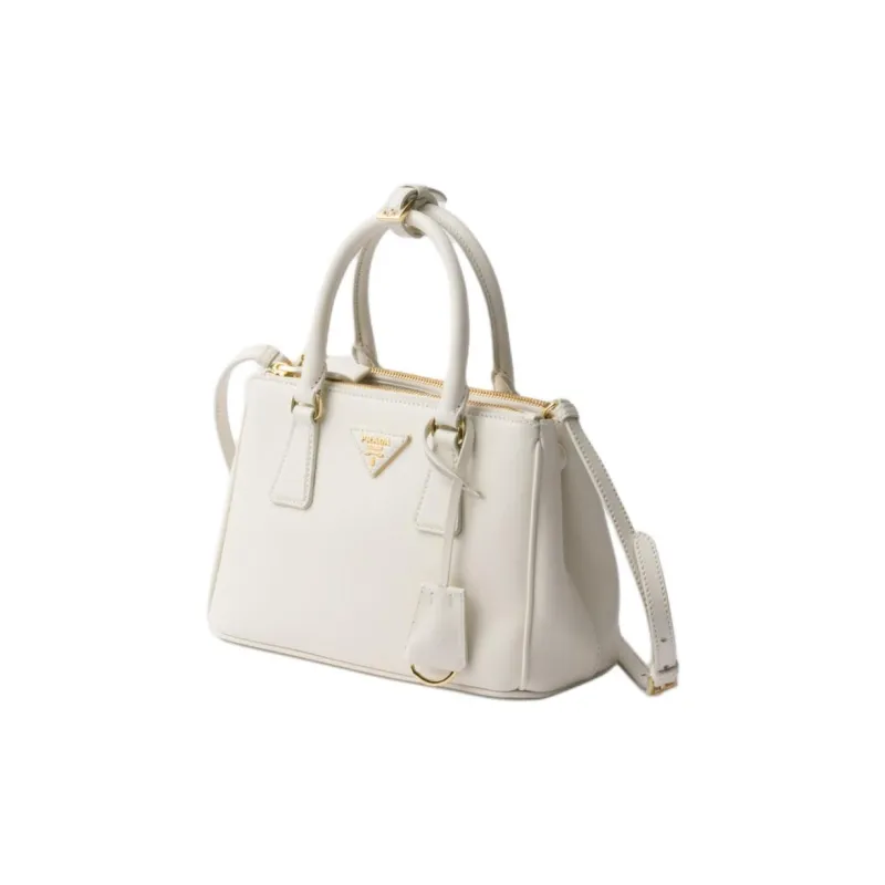 PRADA Galleria Killer Bag Leather Shoulder Bag, Crossbody Bag, Handbag Trumpets Women's White-1
