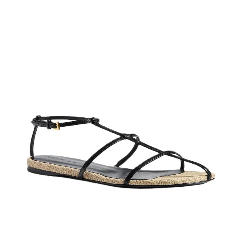 KHAITE Roman Sandals Women's Black-2