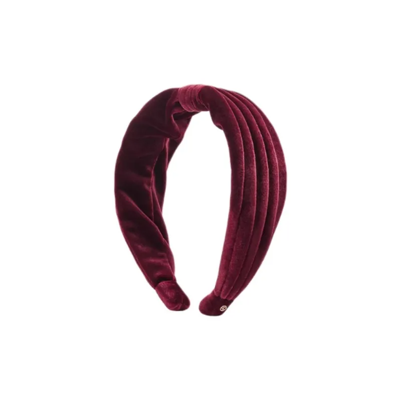 EVITA PERONI Velour Headbands Women's Burgundy-0