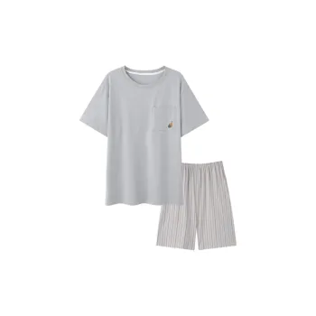 HUADAOJI Pajama Set Men's Light Gray