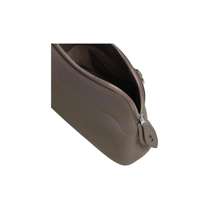 HERMES Calfskin Crossbody Bag Unisex 8F Gris ÉTain Tin Gray-3