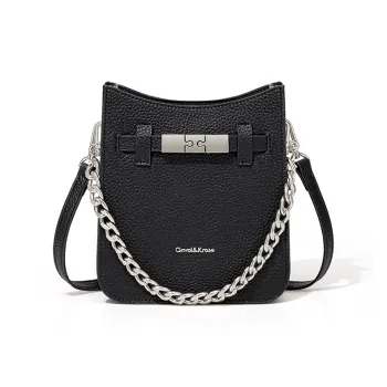 CinvaiKrose Synthetic Leather Shoulder Bag, Crossbody Bag, Cell Phone Pouch, Mini Small Bag Women's Black/Ecru