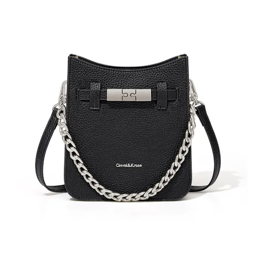 CinvaiKrose Synthetic Leather Shoulder Bag, Crossbody Bag, Cell Phone Pouch, Mini Small Bag Women's Black/Ecru