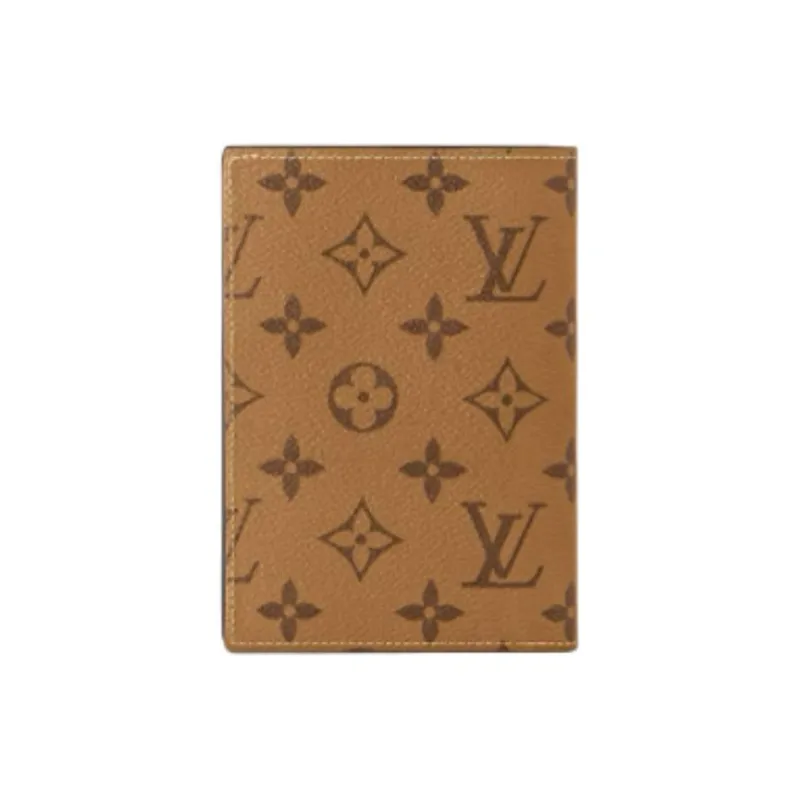 LOUIS VUITTON MONOGRAM REVERSE Coated Canvas Passport Holder Unisex Khaki-2