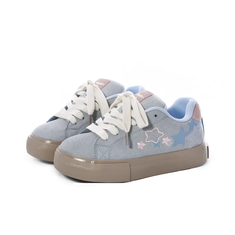 The New Age Family Low Top Skateboard Shoes Women's Pink Blue-1