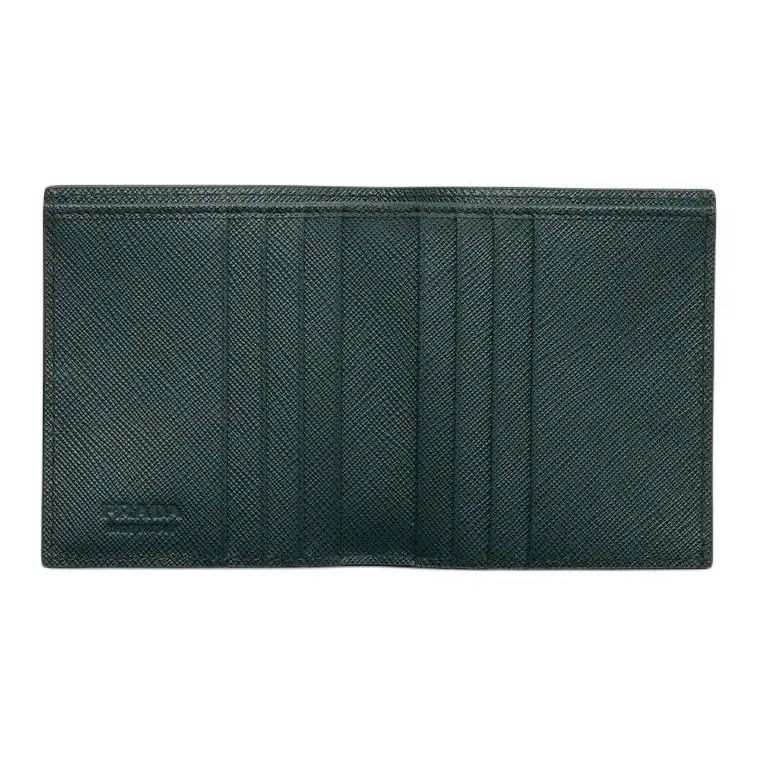 PRADA Saffiano Calfskin Wallet Men's Emerald Green-3