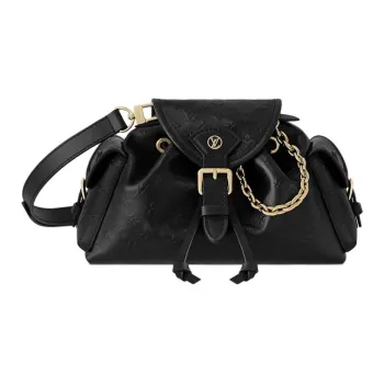 LOUIS VUITTON Calfskin Crossbody Bag, Shoulder Bag Women's Black