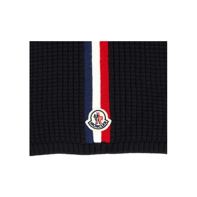 Moncler Wool Knit Scarves Unisex Marine Blue-2