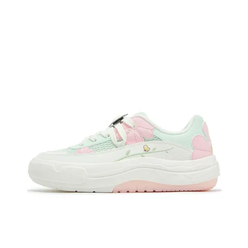 361° Garden, Little Liu Duck Anti Slip Wear Resistant Low Top Skateboard Shoes Women's Cyan Pink