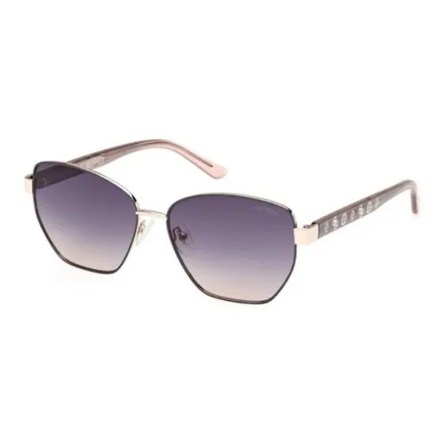 GUESS Metal Irregular Shape Sunglasses Women's Gray
