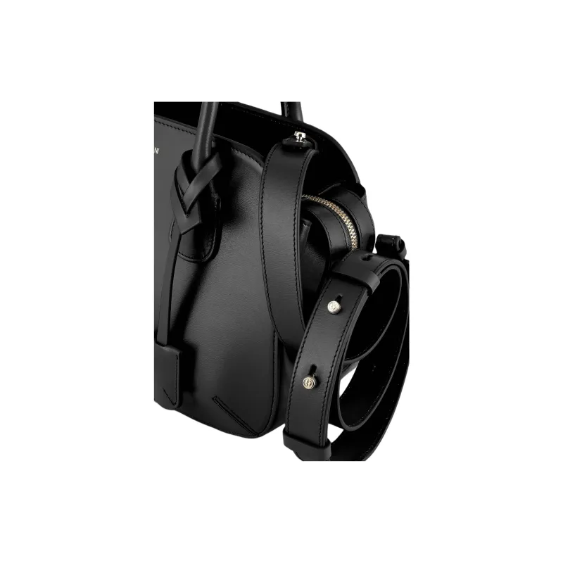 AMANI Cow Leather Handbag Trumpets Women's Black-3